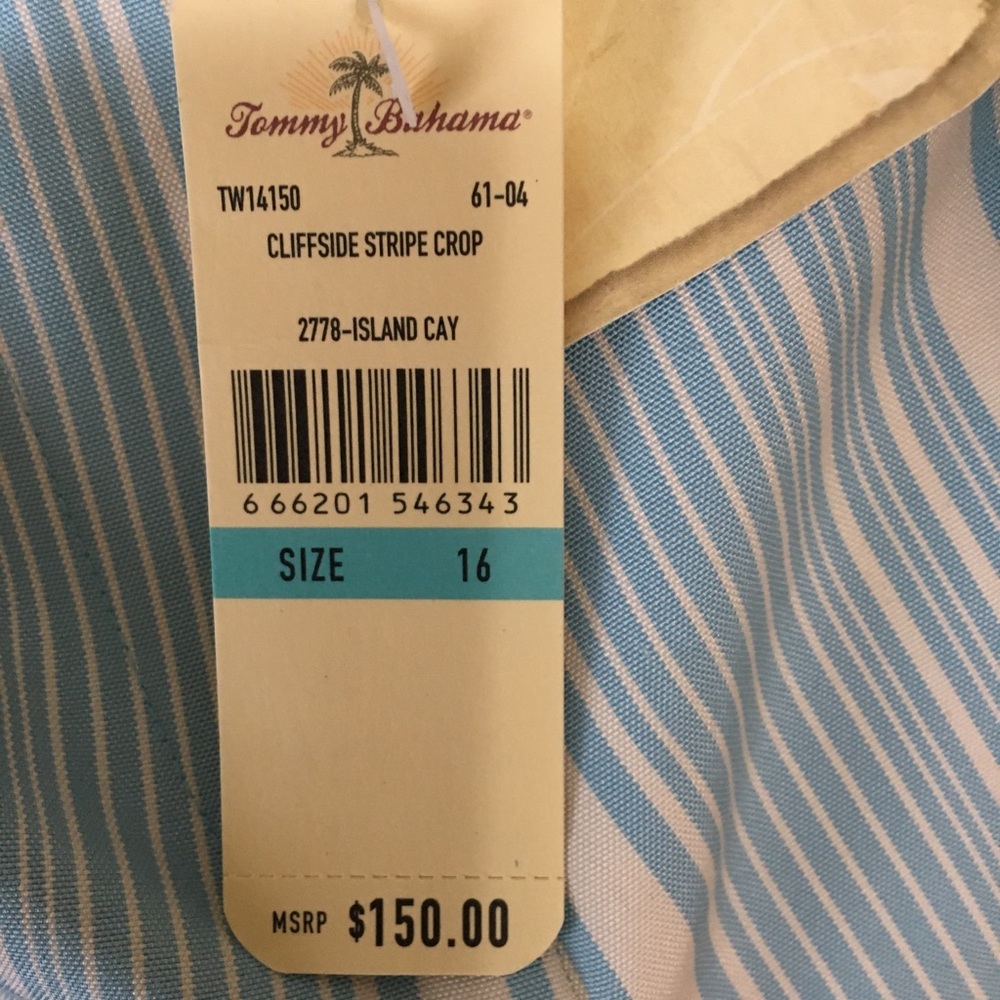 ❤️ NWT Tommy Bahamas Women's Silk Crop Pant 16 - Picture 4 of 4